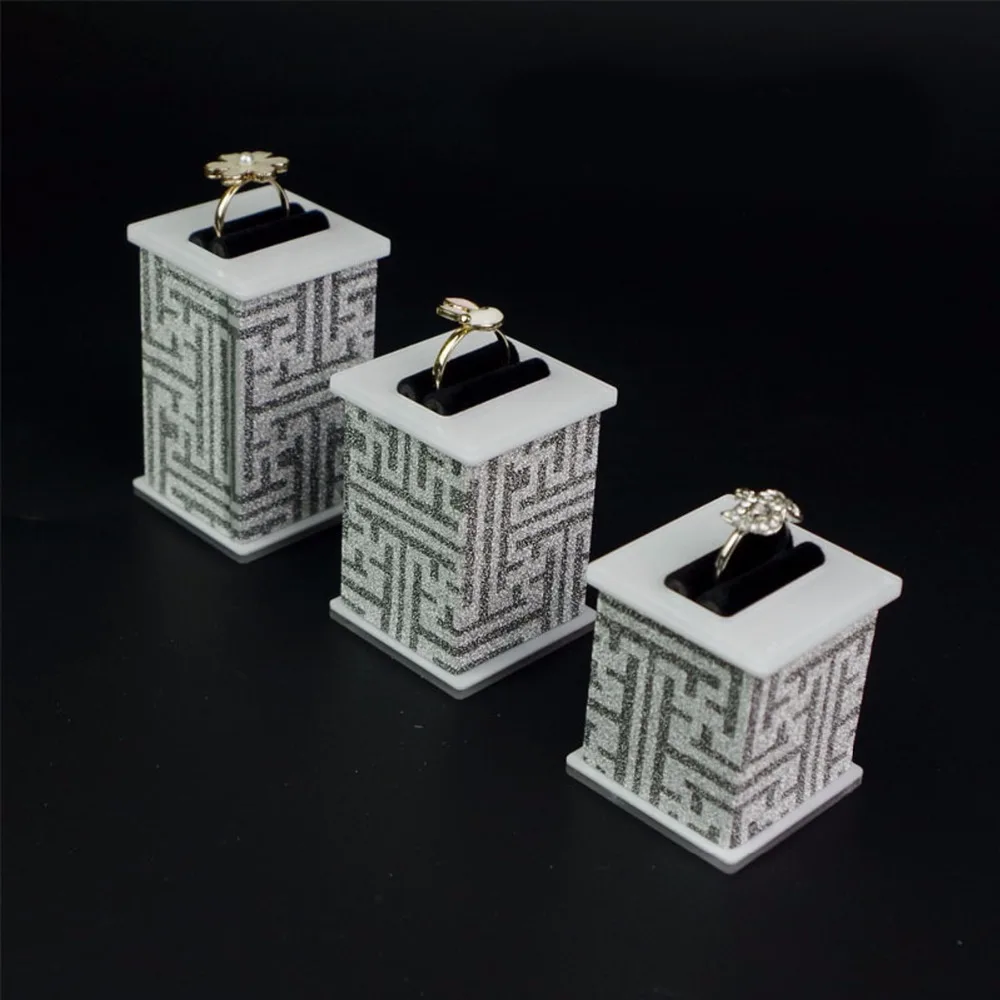 3 шт акриловый стенд для кольца ювелирных изделий дисплей декоративный поднос