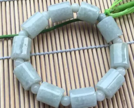 Сертифицированный 100% светло зеленый жадеизумруд браслет из бусин класса