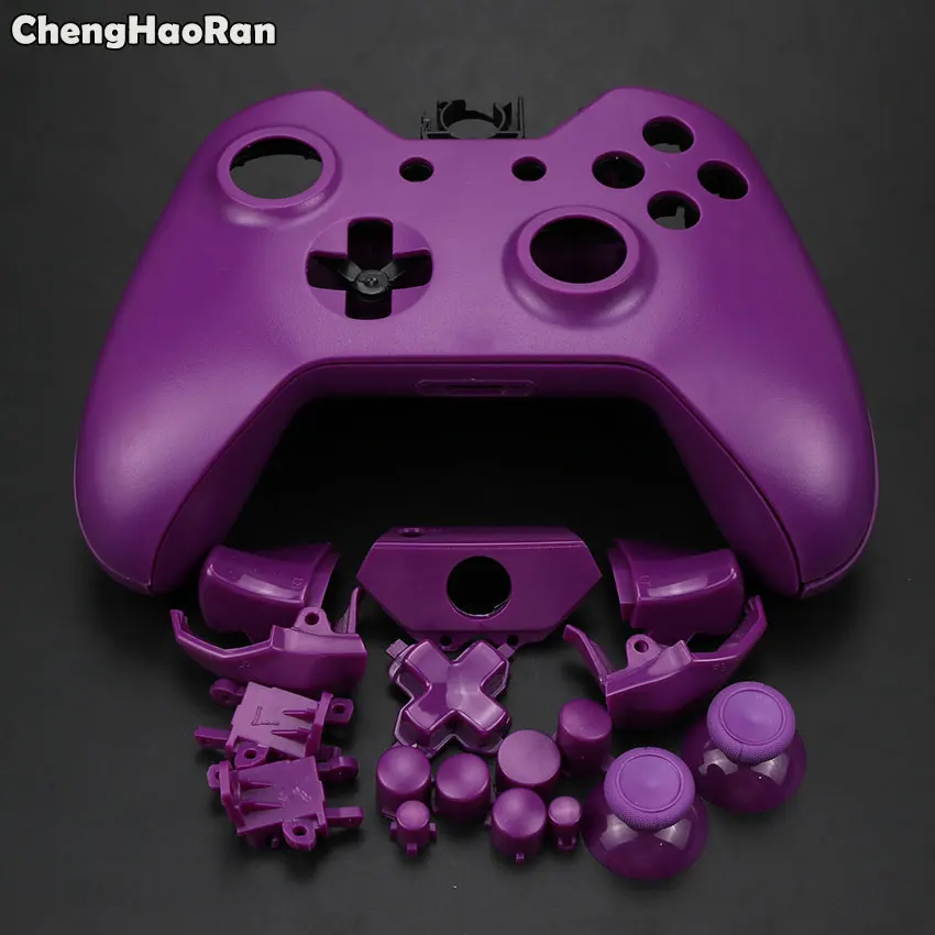 Purple ChengHaoRan для microsoft Xbox One Xboxone беспроводной контроллер хромированный полный корпус Оболочка Чехол комплект с кнопкой+ Внутренняя Рамка - Цвет: Purple
