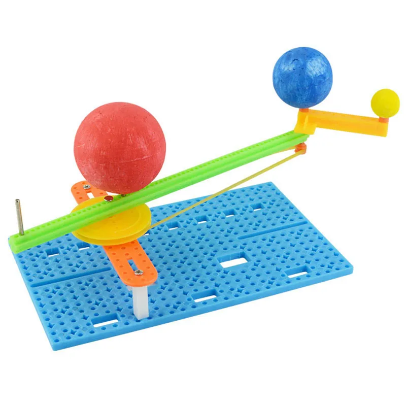 Hademade Puzzle Assembled Toy DIY Science Small Gizmo Simple Sun Earth Moon Model For Kids Creative Physics Teaching Resources | Игрушки и