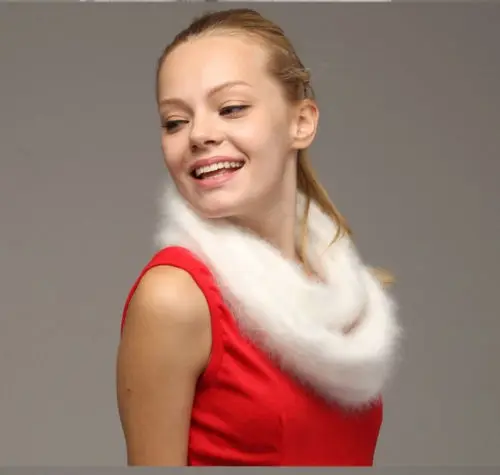 Шарф кашемировый Женский длинный из норки |