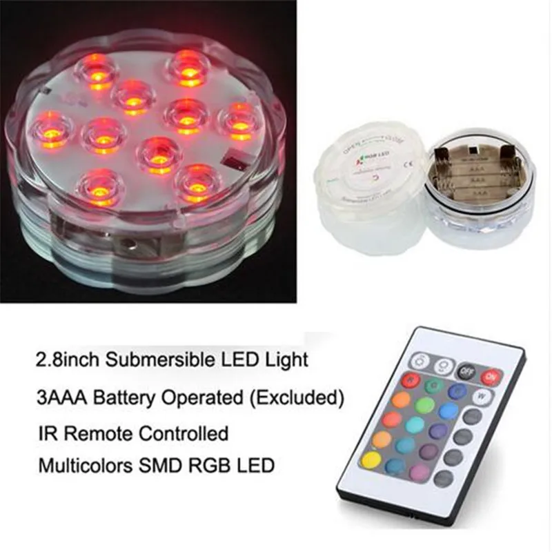 20pcs Battery Operated Remote Control Submersible LED light LED Vases Base Light for Wedding Celebration Event Party Decoration