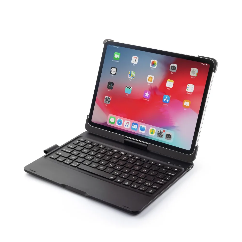 360 градусов вращение Беспроводная Bluetooth клавиатура чехол для iPad Pro 11 дюймов с Красочная светодиодная подсветка