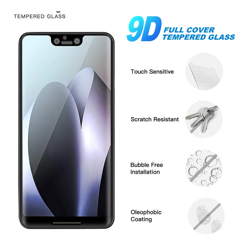 Модный 9D 9H полноразмерный защитный чехол для экрана Google Pixel 3XL закаленное стекло