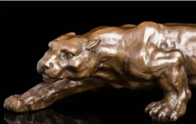 15 дюймов Арт Деко скульптура Ягуар пантера животное бронзовая статуя | Дом и сад