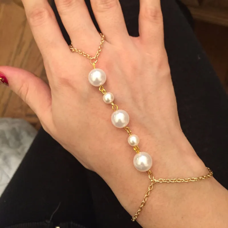 Винтажные модные ювелирные изделия цепочка с имитацией жемчуга браслеты дружбы