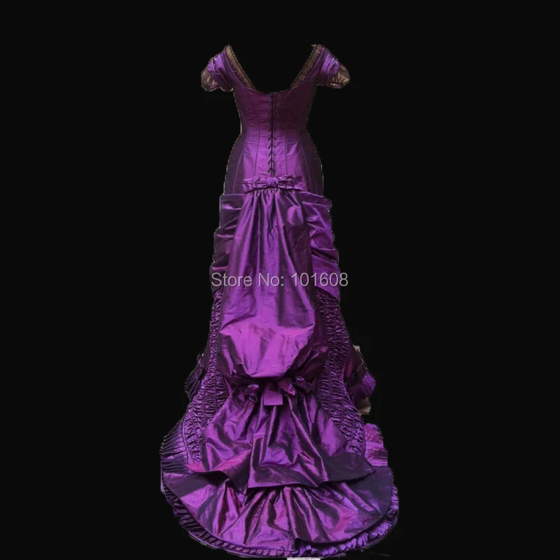 Tailored!Royal Purple French Duchess Civil war Theatre 18th Marie Antoinette DRESS Tartan Victorian Colonial dresses HL-299 |