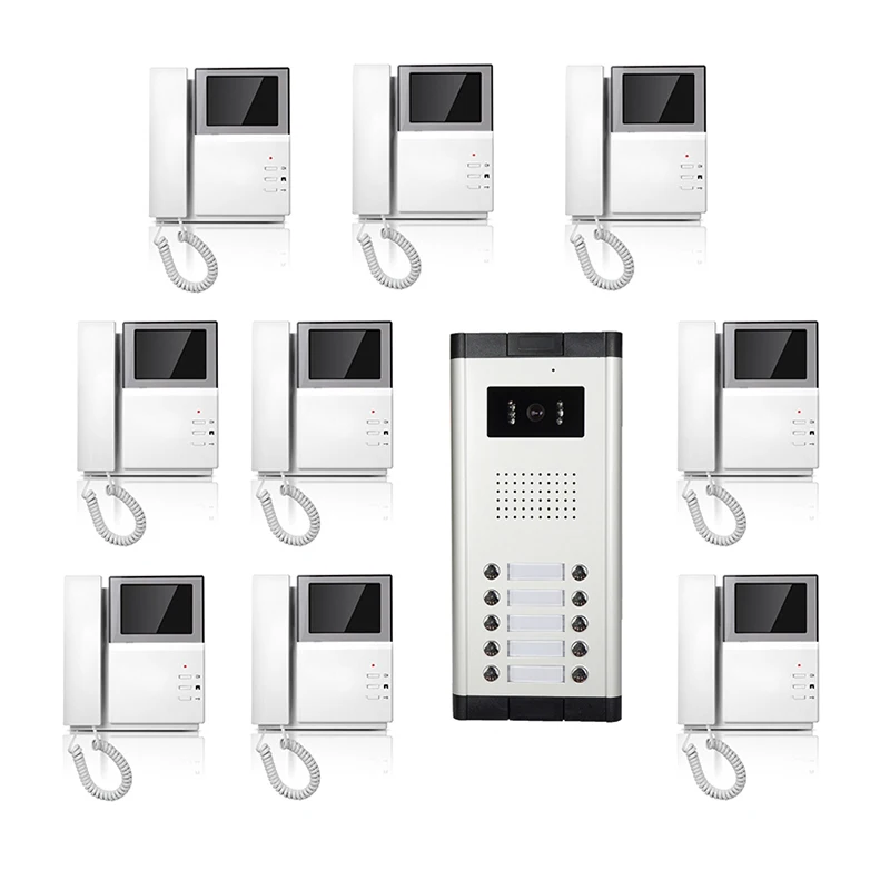 

Hot Selling One to Nine Video Doorphone 4.3" TFT LCD Multi-storey Residential Buildings With Straight Touch Video Intercom D295b