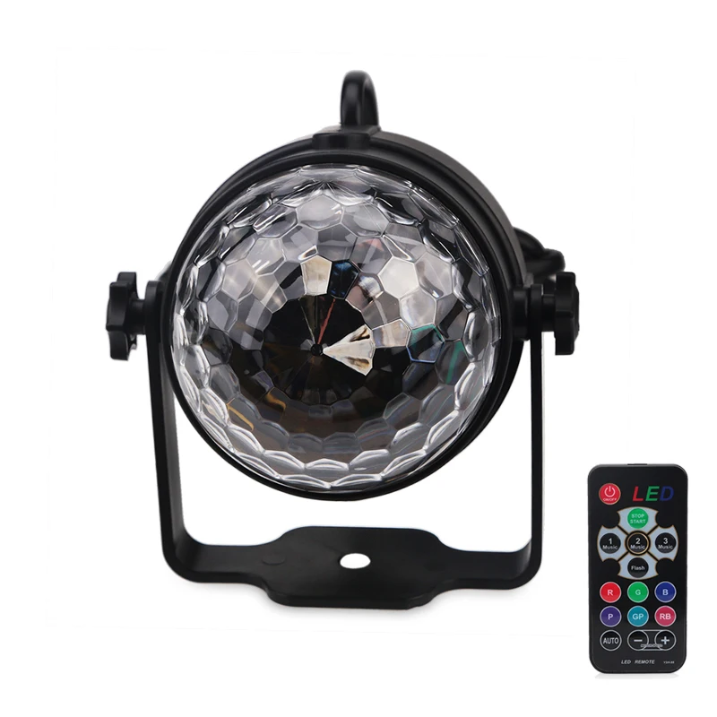 Remote Control 3W RGB Party Stage Light Music Sound Activated Rotating Magic Ball Projector Dancing Disco Lights for DJ KTV Bar | Лампы и
