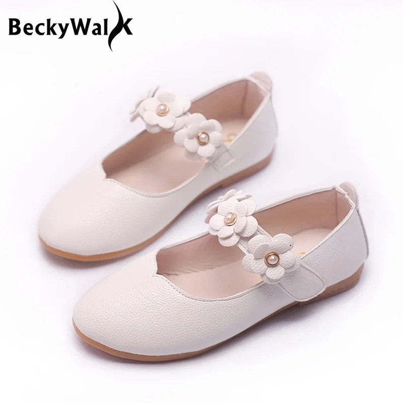 Новинка Сезон осень Детская обувь С декором в виде цветка на плоской подошве