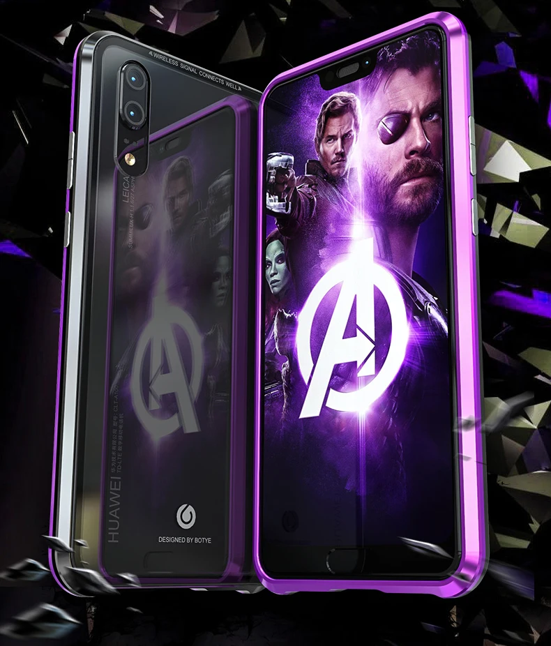 Роскошный металлический магнитный чехол для huawei P20 PRO, чехлы с откидной крышкой для huawei P20 Lite, бампер из закаленного стекла, металлическая рамка, чехол