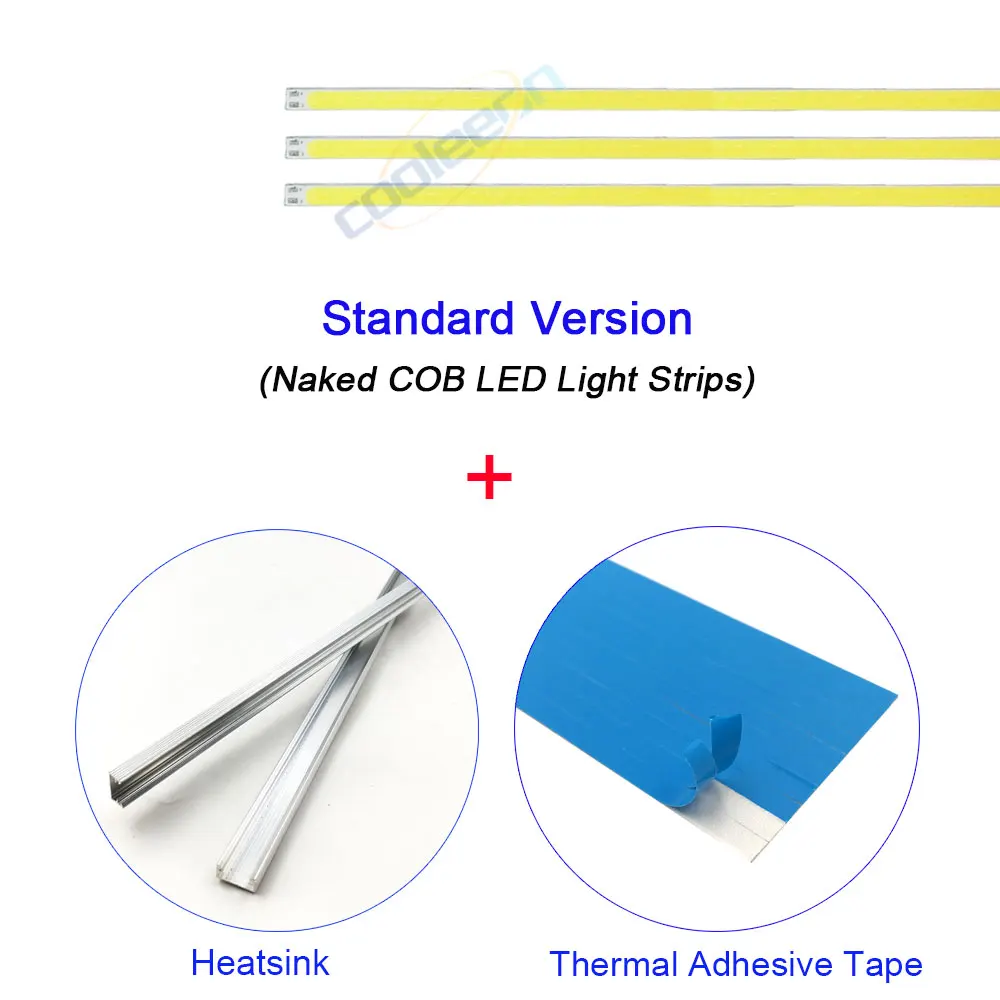COB WITH HEATSINK 10 шт. DC12V светодиодный светильник светодиодные ленты COB лампы 60 см 50 см, 40 см, 30 см 20 см 12V светодиодный бар светильник s теплый холодный день белые лампы для DIY светильник Инж - Испускаемый цвет: COB WITH HEATSINK