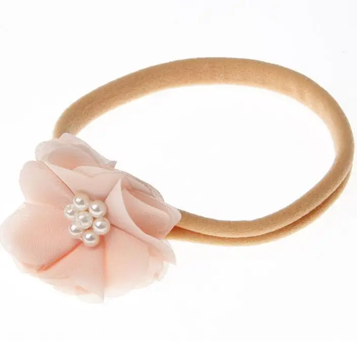 Повязка для волос шифоновая с жемчужинами и цветами | Аксессуары одежды