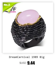 Dreamcarnival 1989 большой Обручение кольцо для Для женщин Уникальный Винтаж Черное золото Цвет Светло-Фиолетовый Цирконий Mulheres anillos