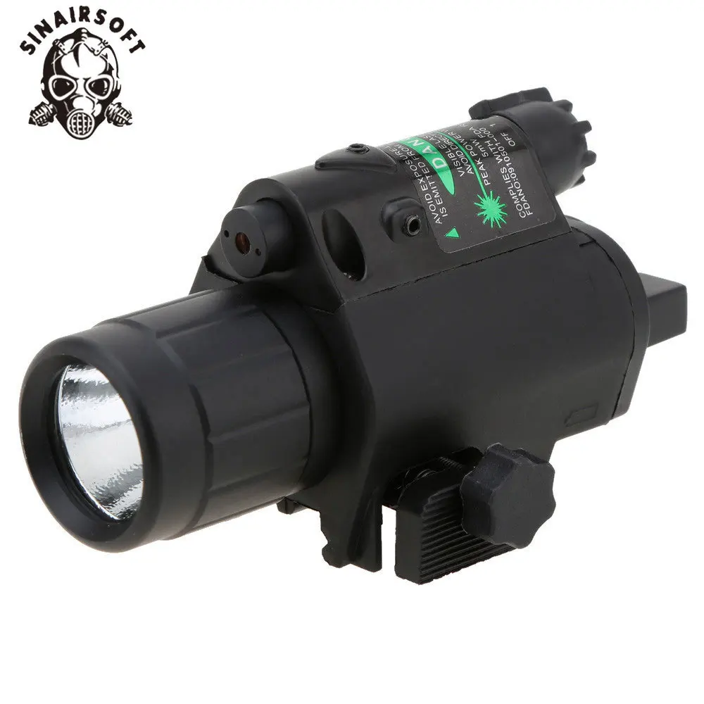 SINAIRSOFT 2 In 1 Airsoft Hunting M6 CREE LED Torch 200LM Sight Tactical Combo/Light Green Laser Flashlight W/Tail Switch | Спорт и