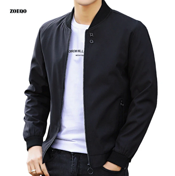 Мужские весенне-осенние куртки и пальто однотонные Новые повседневные Лидер