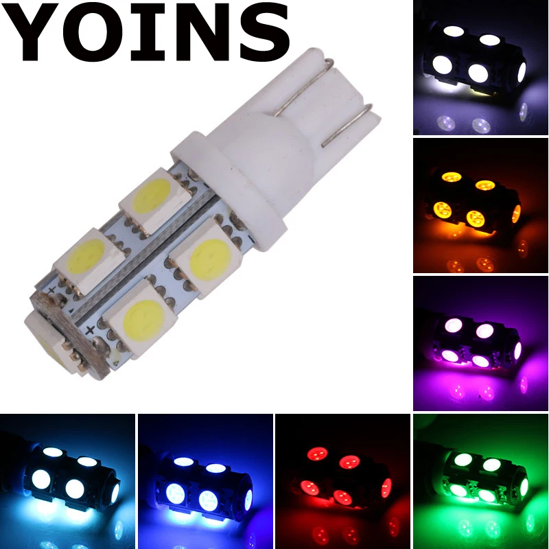 10PCS High Quality T10 W5W 194 158 9 LED 5050 SMD Red Car Auto Wedge Side Tail Parking Lights Lamp Bulb DC12V | Автомобили и