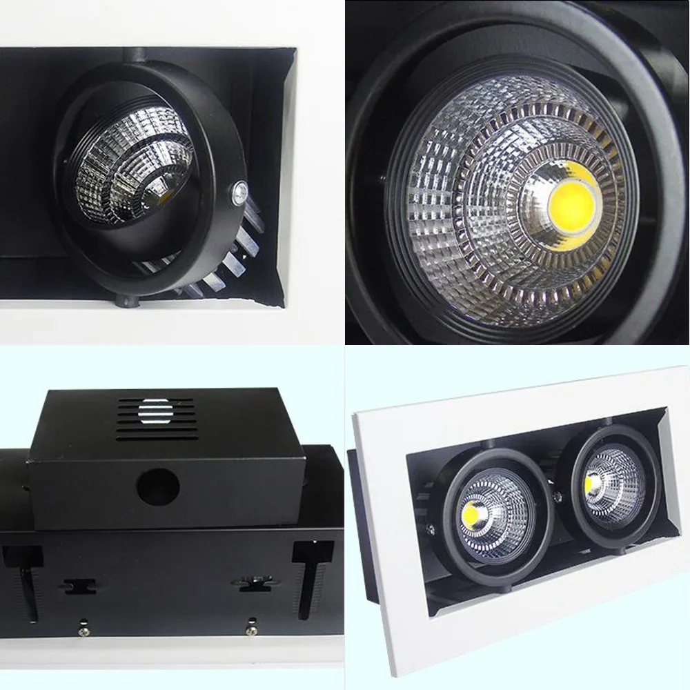 Cob led дерзкая лампа 5 Вт 10 Вт 12 Вт 18 Вт Встроенный потолочный двойной глаз горох прожектор три фары Антибликовая решетка осветительной лампы