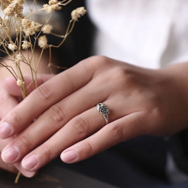 New Fashion Copper Midi Finger Ring Boho Punk Jewelry Vintage Knuckle Rings for Women Wedding Bands Retro 3D Rose | Украшения и