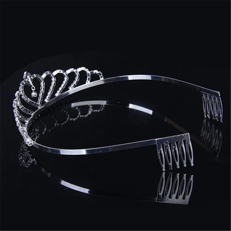 Kid Girls Elegant Heart Rhinestone Embedded Bridal Princess Tiara Crown Headband Hair Accessories | Детская одежда и обувь