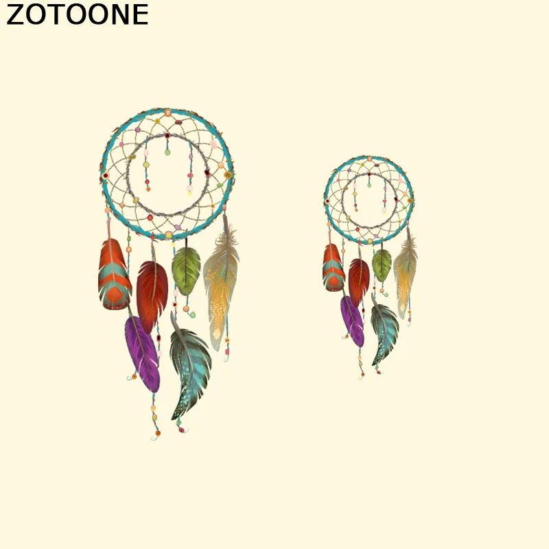 ZOTOONE цветные перья Ловец снов тепловые переводки дешевые Мультяшные наклейки для