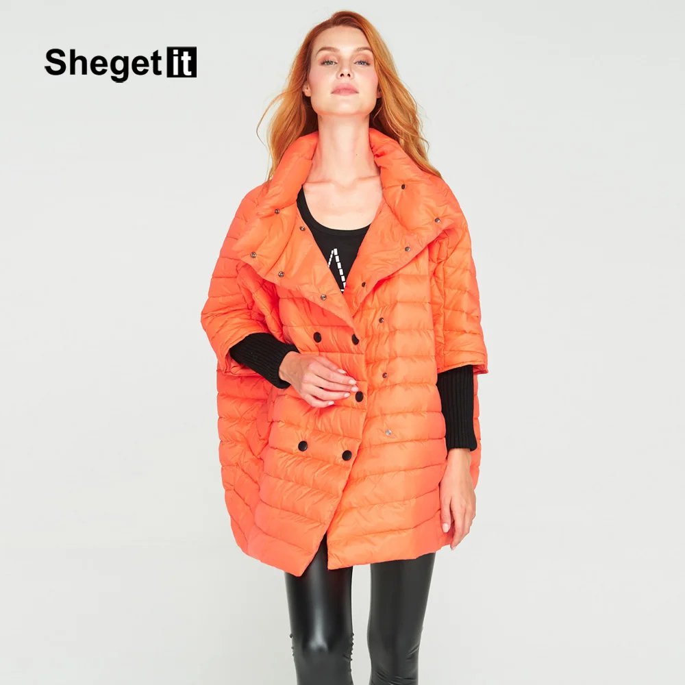 Shegetit Для женщин Пуховик парка Новинка 2017 года зима теплая Легкая куртка плащ