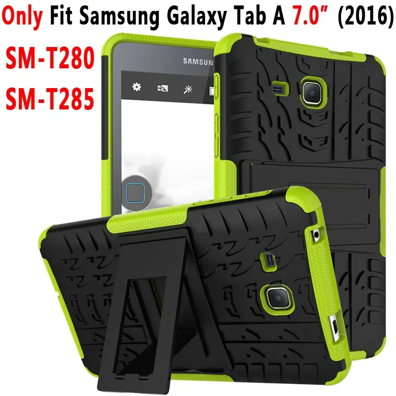 Green Гибридная армированная стойка силиконовый чехол для планшета для Samsung Galaxy Tab A A6 7,0 дюймов T280 T285 SM-T280 SM-T285 защитный корпус - Цвет: Green