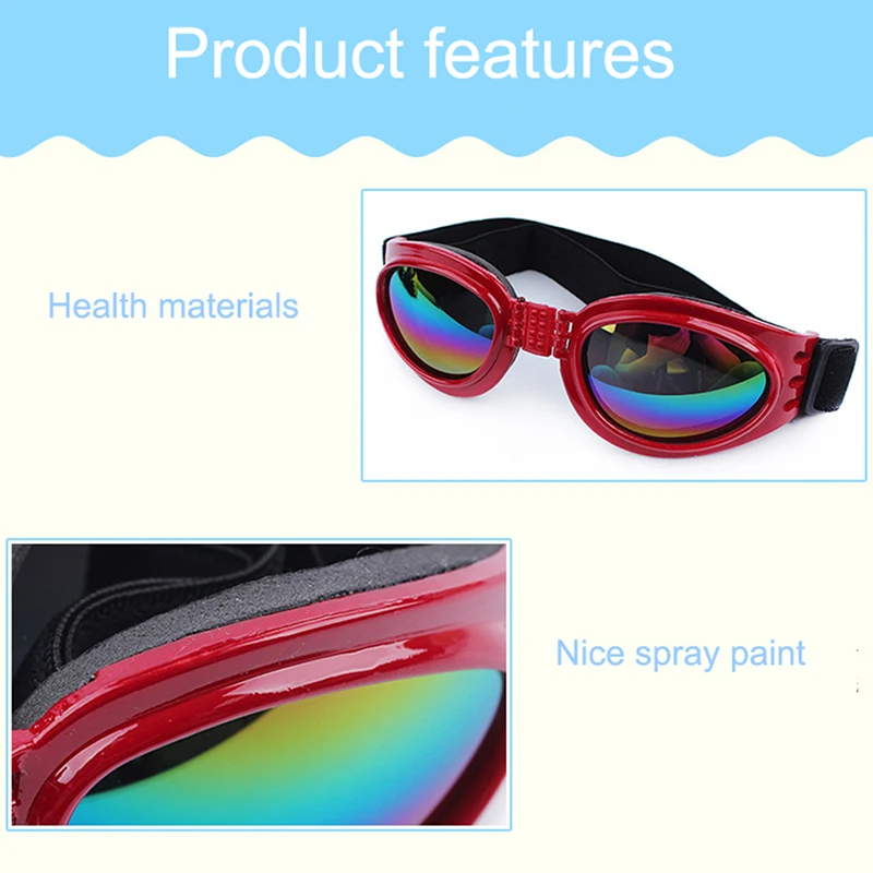 Мода Собака УФ солнцезащитные очки собака ветрозащитный Anti-взлома ПЭТ защитные