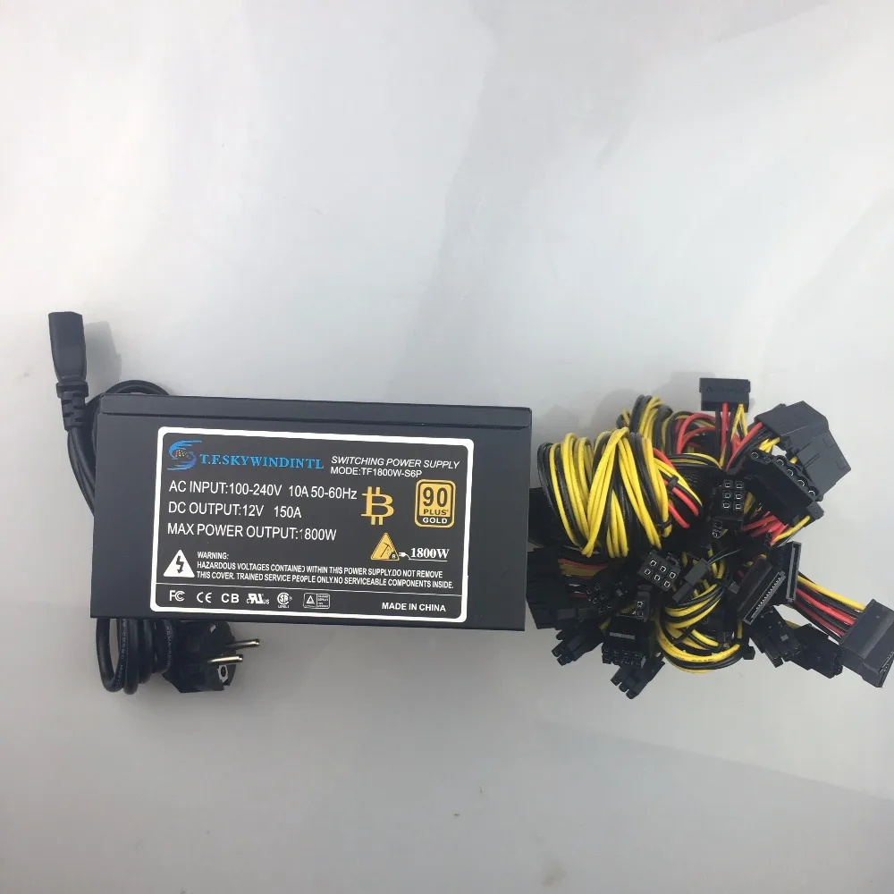 Бесплатная доставка блок питания 1800 psu ATX компьютерный для майнинга поддержка 8