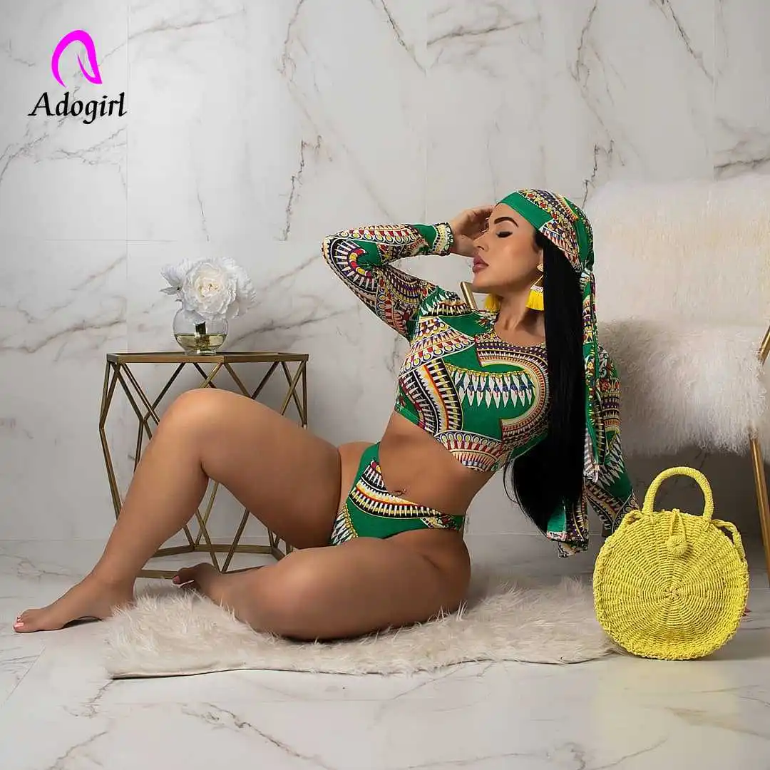 Женский купальный костюм с завышенной талией винтажный комплект бикини из 3