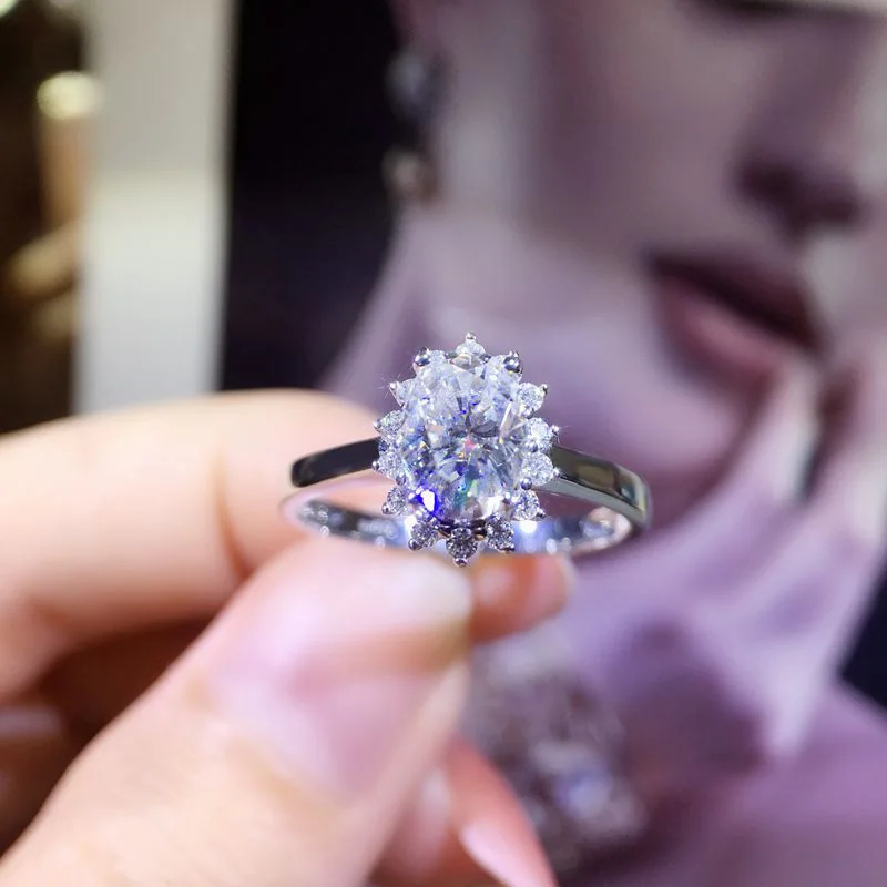 

100% 18K 750Au Золотое кольцо с бриллиантом Moissanite, обручальное кольцо D цвета VVS с национальным сертификатом MO-H100101