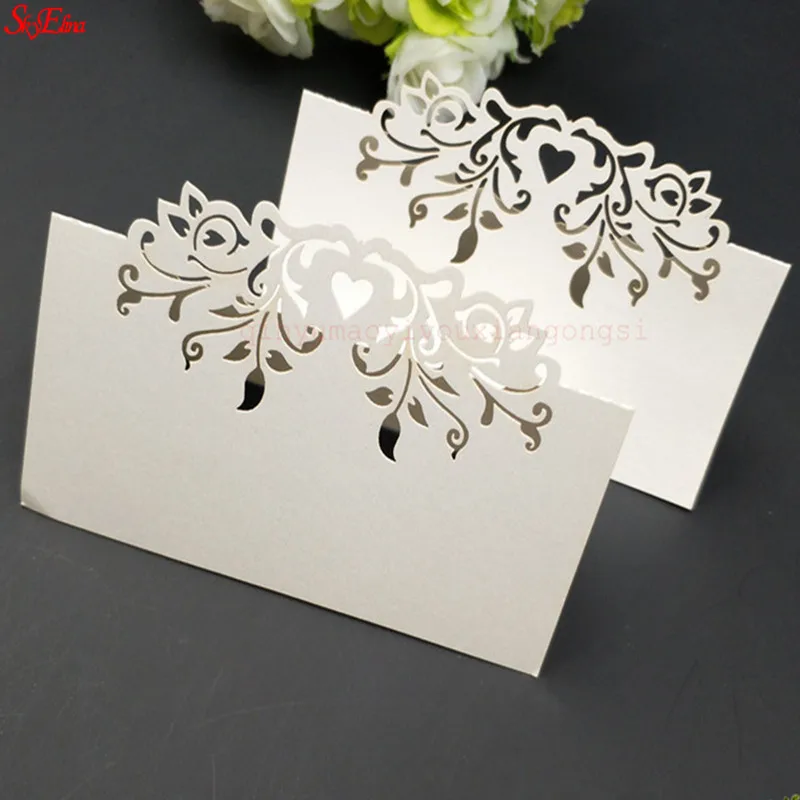 10 шт. Лазерная Рождественская открытка для сиденья полый женский свадебный