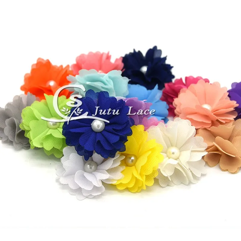 

60 pcs/ lot , shabby CHIFFON flowers , tutu chiffon flowers for apparel hair accessories