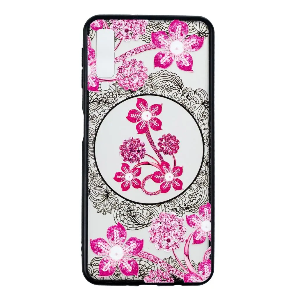 3D Relief Lace Flower Phone Case For Samsung Galaxy A7 2018 cover PC TPU A750 shell |