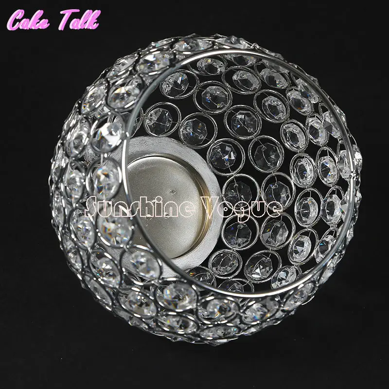 Хрустальная шаровая свеча держатели серебро металл европейский стиль украшение