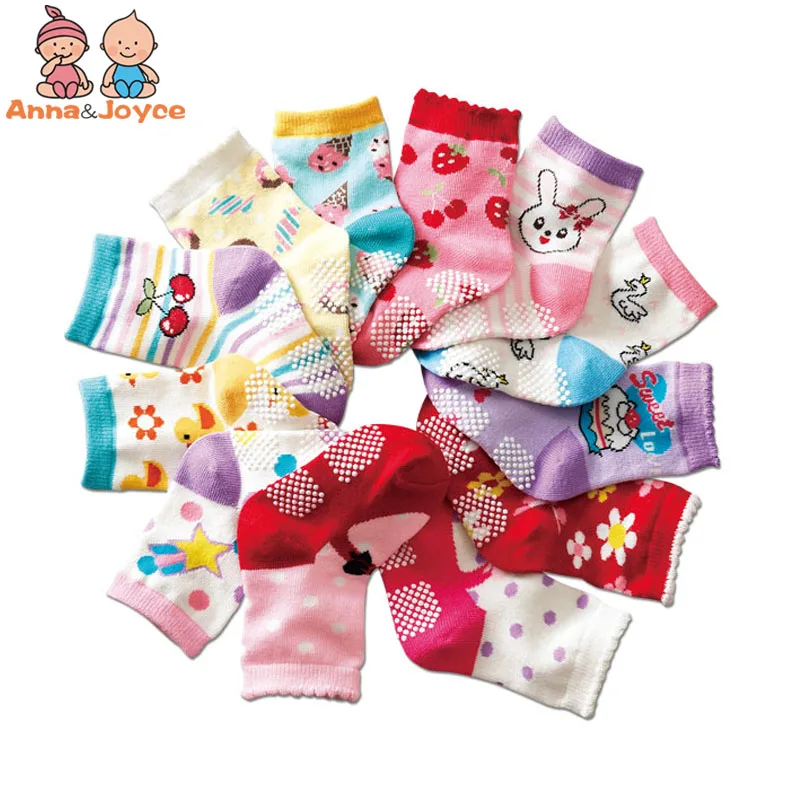 

12pairs/lot New Arrival Baby Girls Cotton Socks Children Socks Rubber Small Kid's Socks Suit 1-3 Years HTWS0004