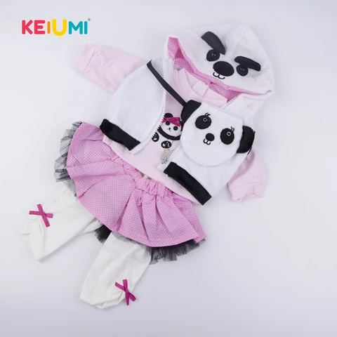 KEIUMI Модная Кукла реборн одежда для 20 дюймов куклы костюм косплей панда кукла аксессуары для детей рождественские день рождения подарки