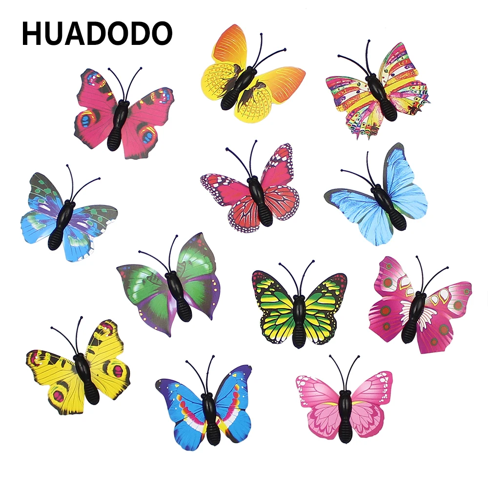HUADODO 20 штук милые 3D бабочки декоративные настенные палочки для украшения дома