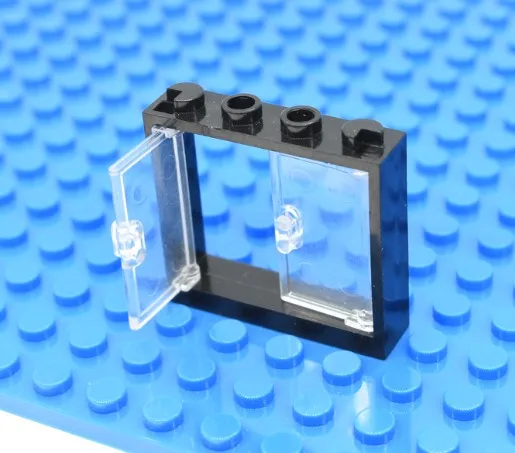 Умная оконная рама 1x4x3 строительные блоки MOC части DIY Дом кирпичные игрушки Совместимые все брендовые 60594/4530589 игрушки 20 шт./лот - Цвет: Black With Door