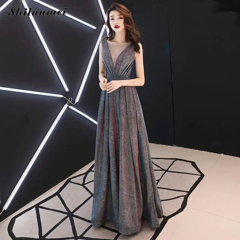 Fashion High Waist Sleeveless Women Long Dress 2019Summer Sexy V Neck Floor-Length Evening Party Female Backless maxi Robe | Женская