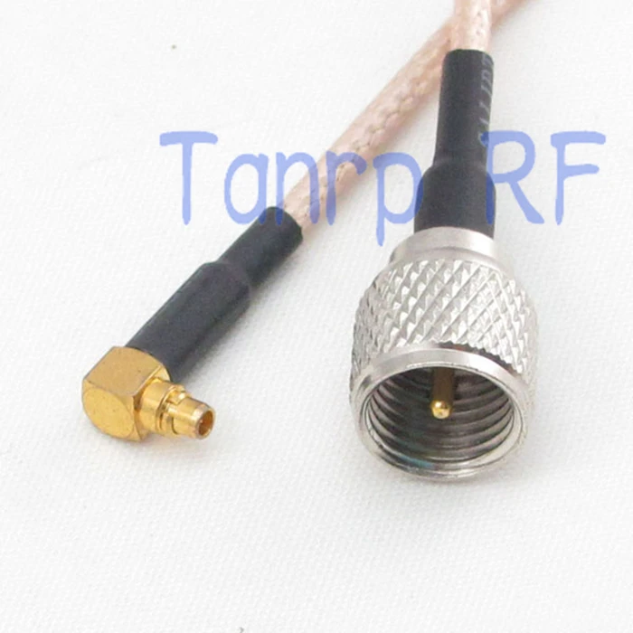 

10pcs 6in MMCX male right angle to mini UHF male RF adapter connector 15CM Pigtail coaxial jumper cable RG316 extension cord