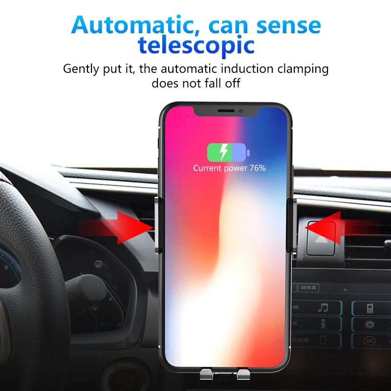 Автомобильное беспроводное зарядное устройство WEINUO Qi для iPhone Xs XR X 8 10 Вт быстрая