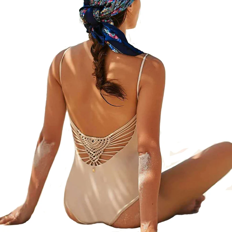 Новый цельный Купальник 2018 крючком строку ванный комплект Одна деталь Плавание