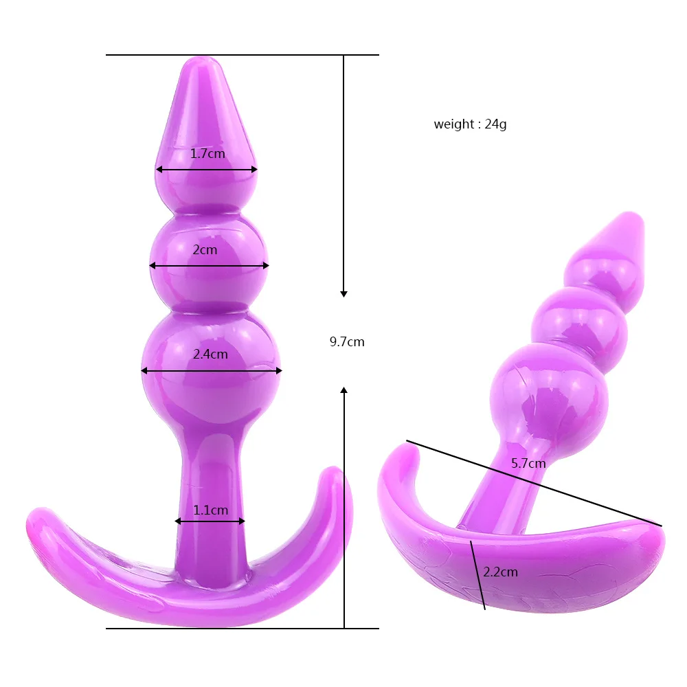 New Soft Silicone Anal Dildo Butt Plug Prostate Massager Adult Gay Products Beads Erotic Sex Toys for Men Women |
