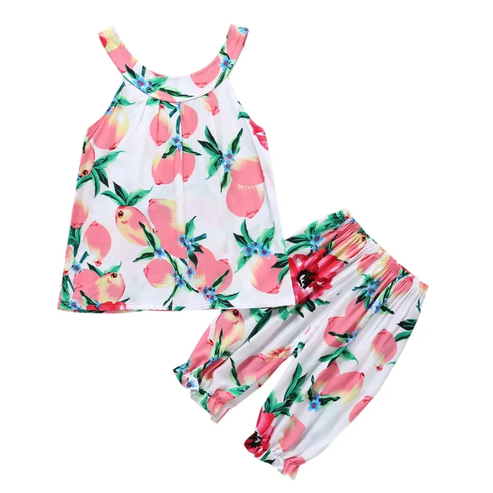 Детские комплекты одежды для девочек Новая летняя стильная брендовая футболка