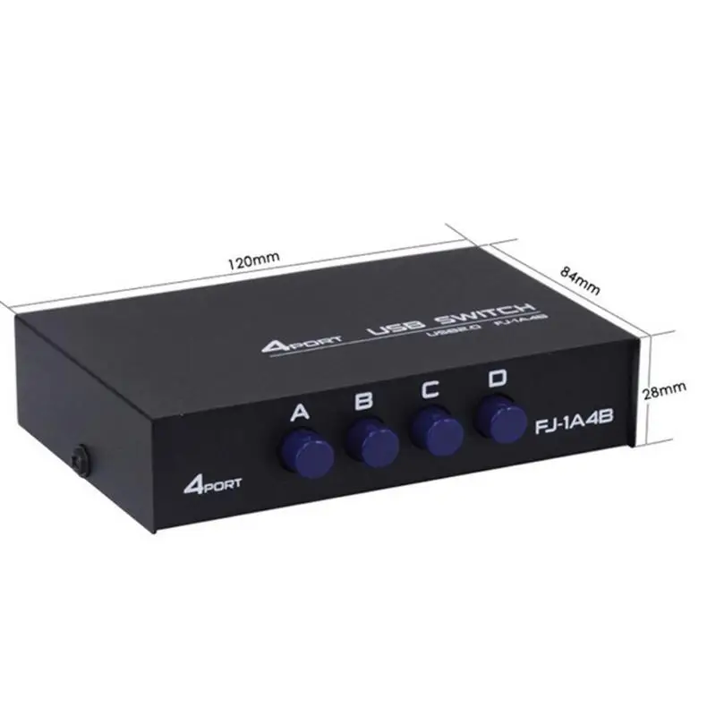 Металлический коммутатор с 4 портами USB 2 0 для ПК принтера|usb switcher|usb selector switchswitcher usb