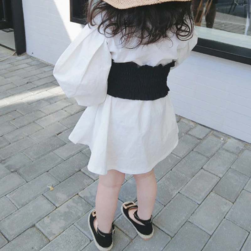 Весенне-Осенняя детская блузка платье-рубашка для девочек детское платье