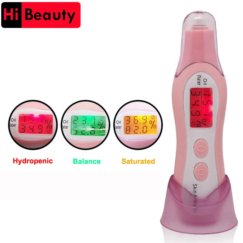HiBeauty портативный ЖК Цифровая влажность кожи масло для лица детектор воды тестер анализатор уход за кожей Инструменты