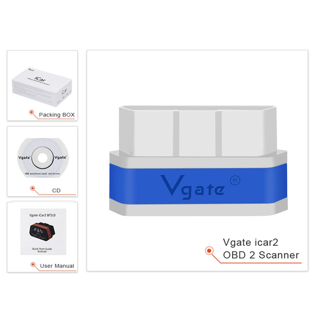 Vgate iCar2 OBDII ELM 327 Bluetooth/wifi считыватель кодов автоматический диагностический инструмент obd2 сканер ELM327 OBD 2 Диагностический Интерфейс адаптер