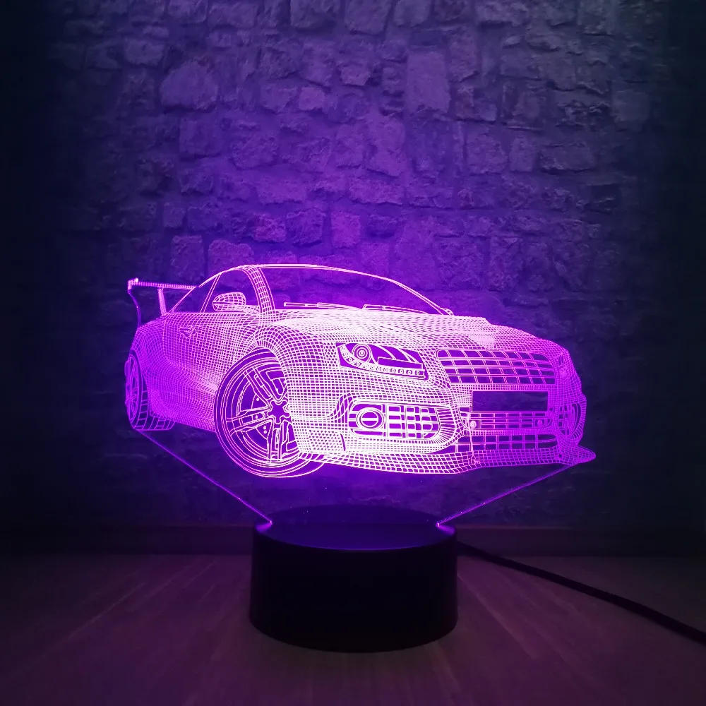 Крутой супер автомобильный ночной Светильник 3D LED USB светильник атмосферная